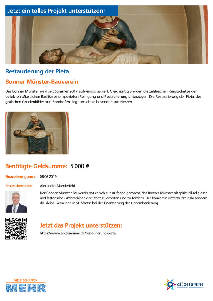 PIETA-RESTAURIERUNG: CROWDFUNDING IST GESTARTET PIETA-RESTAURIERUNG: CROWDFUNDING IST GESTARTET